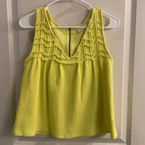 Anthropologie Deletta Neon Yellow V-Neck Tank top